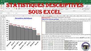 Ex01 max, min, moyenne, variance, écart-type statistiques sous Excel