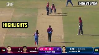 INDW VS UAEW MATCH HIGHLIGHTS // Asia Cup women T20,2024 l today match l point table  RICHA GHOSH 64