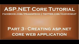 Creating asp net core web application