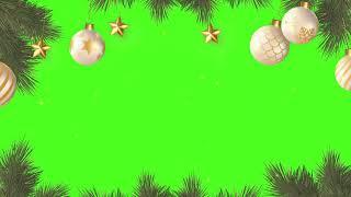 Green screen Christmas background free | Christmas frame background green screen animation | Full HD