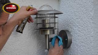 Quick´n´easy: Autosol® Metal Polish on an exterior light