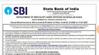 SBI SO NOTIFICATION