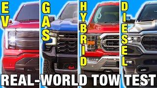 Ford F-150 Lightning TOW TEST! | Real-World Truck Towing Comparison | EV vs. Diesel, Gas & Hybrid