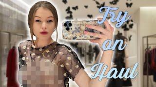 [4K] Transparent Try On Haul with Diana Rider | See Through Clothes At The Mall