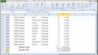 Multiple Level Sub-Total in Excel