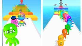 {{ iOS vs Android }} X2 Unicorn Man Runner 2048 vs REVERSE all levels gameplay