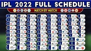 IPL 2022 SCHEDULE | ipl 2022 schedule & venues | ipl 2022 All Matches | ipl full time table 2022