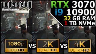 Wolfenstein II T New Colossus | 1080p vs 1440p vs 2160p | RTX 3070 | i9 10900 | 32GB RAM | 1TB NVMe