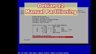 Debian 12 manual partitioning installation