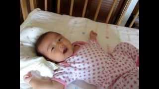 Japanese baby try to speak.