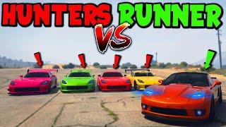 4 HSW Banshee GTS VS Coquette D5 Manhunt! | GTA Online