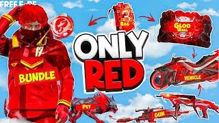 Only Red ️ Color Challenge in Solo Vs Squad Pro Lobby  Free Fire Max