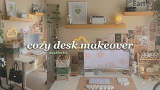 cozy desk makeover️ my *dream* desk setup, HUGE amazon haul, *pinterest* inspired!