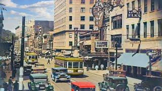 Montreal, Canada 1930s in color [60fps, Remastered] w/sound design added