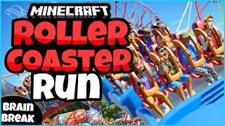 ⭐ Roller Coaster Run 3   | Minecraft | Brain Break | Mini-Games | GoNoodle Inspired