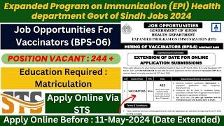 Vaccinator Jobs 2024 in Sindh Health Department | Easy Registration Process
