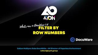 Filter By Row Number - DocuWare What's New in 7.8