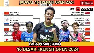 MISI BERAT! JADWAL 16 BESAR FRENCH OPEN 2024 START 18.00 WIB