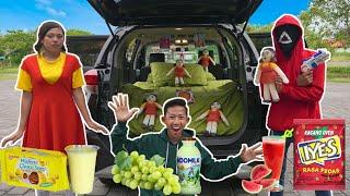 WAOW!! BIKIN KAMAR DIDALAM MOBIL 24 JAM BERTEMA SQUID GAME, MUKBANG MAKANAN 1 WARNA | Mikael TubeHD