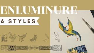 6 STYLES d'Enluminure - 6 oiseaux