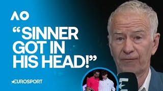 Australian Open 2025 Final: John McEnroe discusses how Jannik Sinner overcame Alexander Zverev 