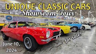 CLASSIC CARS FOR SALE !! Unique Classic Cars Lot Walk June 10, 2024 - muscle cars - street rods