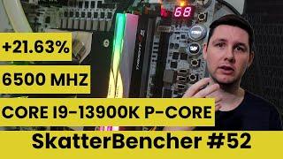 Core i9-13900K P-cores Overclocked to 6500 MHz With EK Delta² TEC &  Z790 APEX | SkatterBencher #52