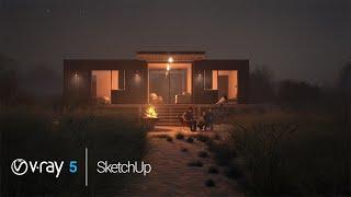 Vray for Sketchup | Exterior Visualization 15 Night Scene