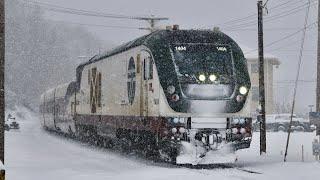 Amtrak Cascades Trains in the Snow - Winter 2024