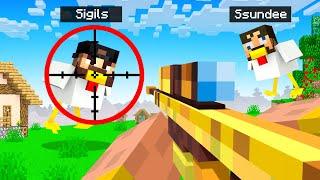 Sniper vs Morph Runner Challenge in Minecraft