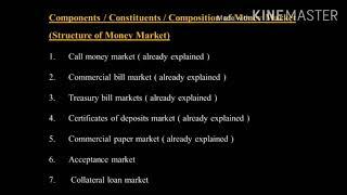 Composition /Structure of money market | IFS | V semester BBA