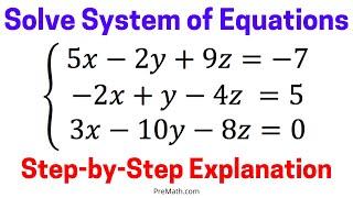 Solve a System of 3 Equations with 3 Variables using Cramer's Rule | Simple and In-Depth Tutorial