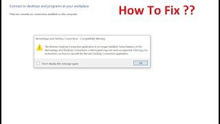 How to fix the remote desktop connection application is no longer installed.