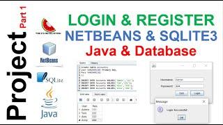 Java Project: Login and registration NetBeans with SQLite3 Database | Connect to database | Part 1