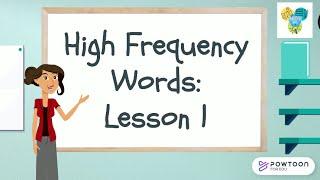 Online Lesson 1: High Frequency Words