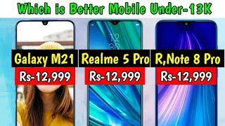 Samsung Galaxy M21 VS Realme 5 Pro VS Redmi Note 8 Full Details Mobile Comparison Hindi