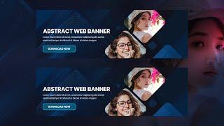 Abstract Web Banner Design | Web Banner Size 2024 | Photoshop Tutorial