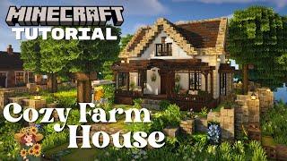  Cozy Farmhouse  - Aesthetic Minecraft Tutorial Step-By-Step