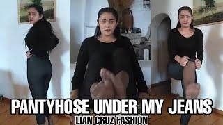 PANTYHOSE UNDER MY JEANS LEGGING TRY ON  | PRODUCT REVIEW | LIAN CRUZ FASHION
