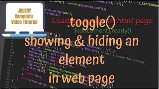 jQuery Tutorials #19 - using jquery toggle() method to show and hide elements in web page