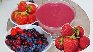 Healthy Berries Smoothie Recipe| Healthy Summer Juice| Strawberry, Raspberry, Blueberry, Grapes.