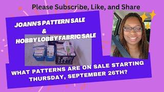 Pattern & Fabric Sale Time: What is on sale starting Thursday, September 26th & Now?