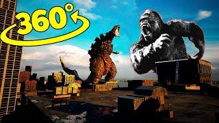GODZILLA vs KONG | 360 video | Official fan-trailer fight 4K
