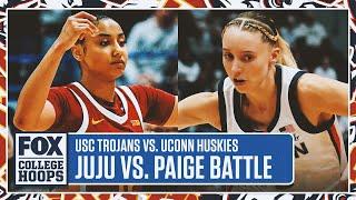 Juju Watkins vs. Paige Bueckers Duel | No. 7 USC vs. No. 4 UConn Highlights | FOX College Hoops