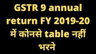 Optional tables in GSTR 9 annual retun FY 2019-20 | GSTR 9 annual return FY 2019-20 |