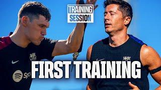 CHRISTENSEN & LEWANDOWSKI FIRST TRAINING | FC Barcelona 