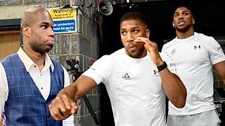 ANTHONY JOSHUA SHADOW BOXES AS DANIEL DUBOIS WATCHES ON BACKSTAGE | RIYADH SEASON PRESSER