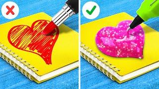 CHALLENGE! WHO DRAWS BETTER? Check Our Brilliant Drawing Hacks and Art Tricks By 123GO!