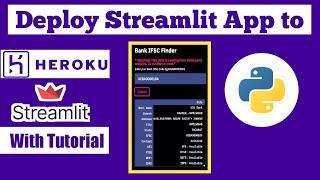 Deploy Streamlit App on Heroku | Streamlit Tutorials