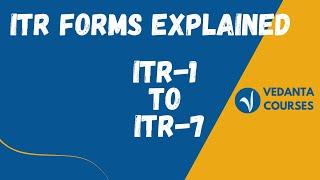 21. What are the Types of ITR Forms and Applicability I ITR-1 to ITR-7